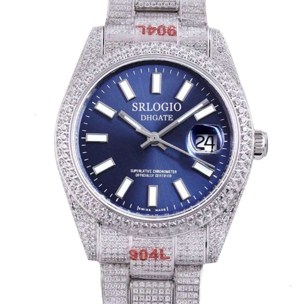 Top Full Diamond Mens Watches 41mm Ice Blue Dial Sapphire Mirror Automatic Mechanical Watch Stainless Steel Strap Waterproof Desig donatella, Slivery;brown
Top Full Diamond Mens Watches 41mm Ice Blue Dial Sapphire Mirror Automatic Mechanical Watch Stainless Steel Strap Waterproof Desig donatella, Slivery;brown