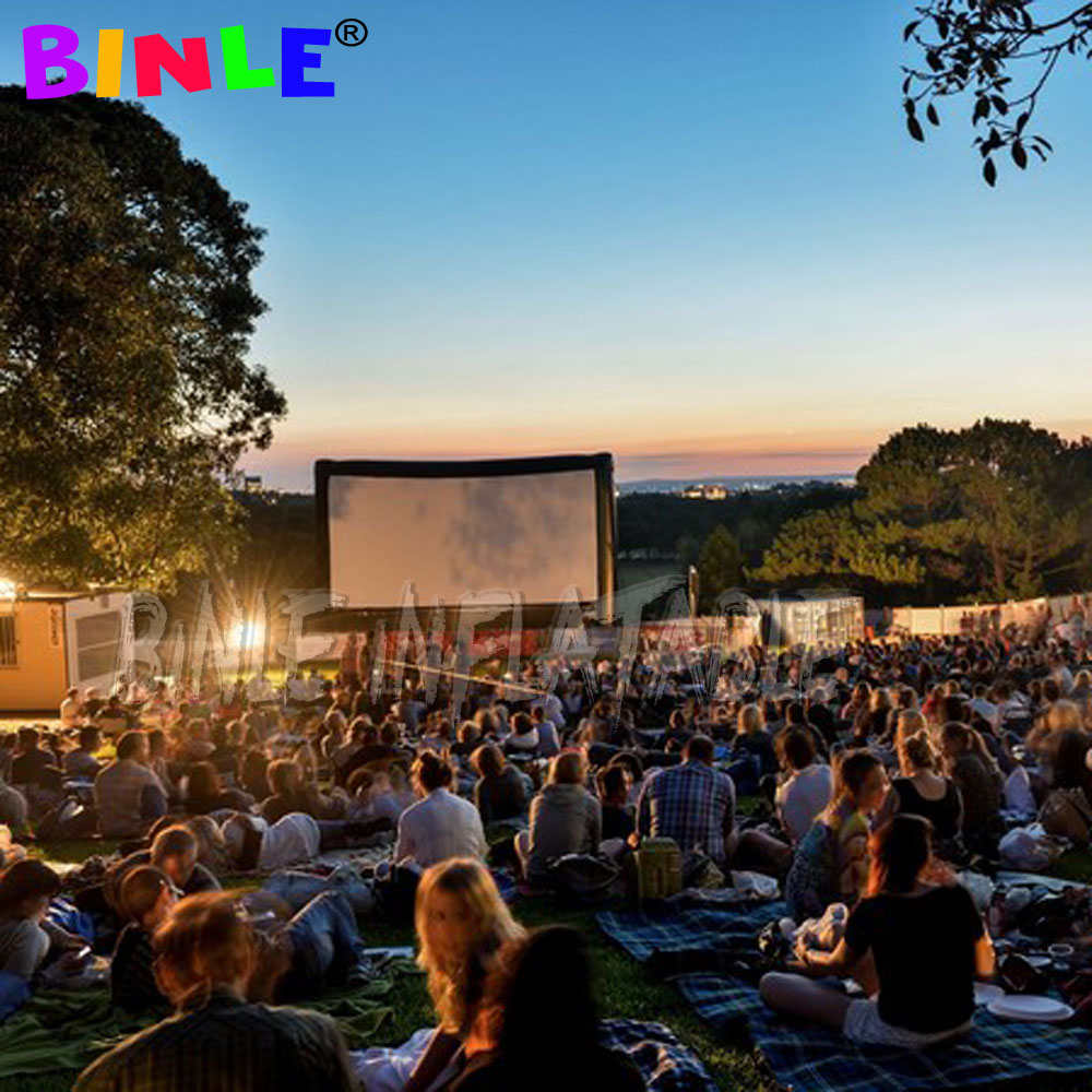 Small Inflatable Projection Movie Screen outdoor mini TV projector air cinema Balloon with airblown for kids home party equipment