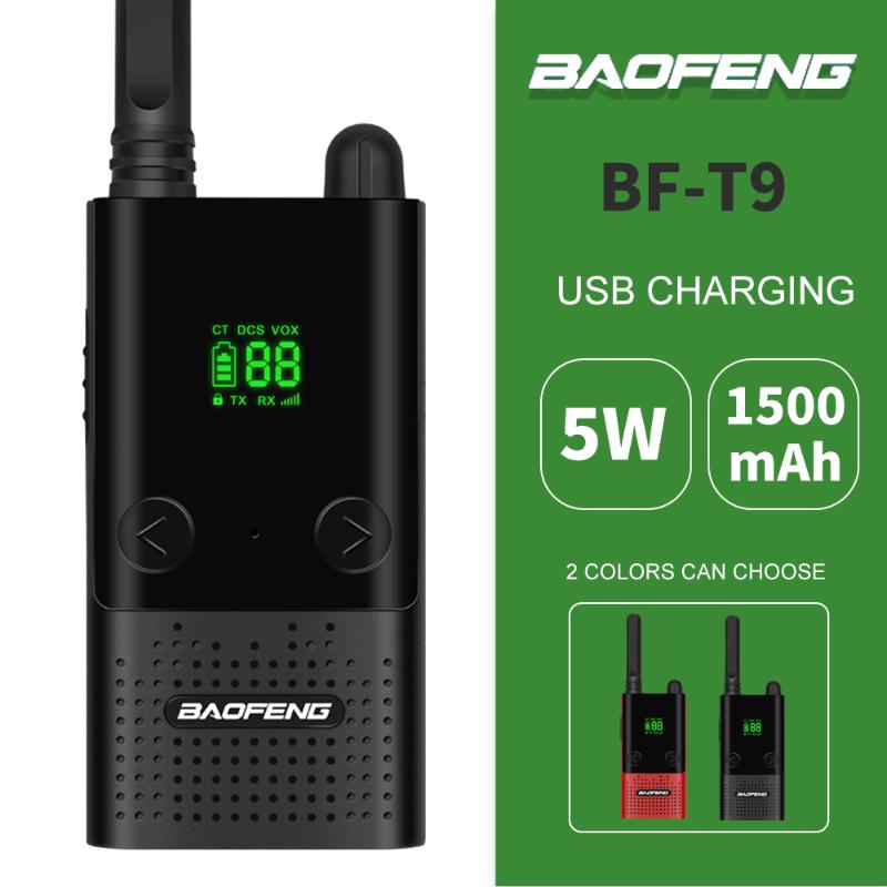 Walkie Talkie Baofeng Mini BF-T9 400-470MHz Deux voies Radio CB Ham BF T9 T9 Chasse Émetteur d'émetteur-récepteur FM Portable Station