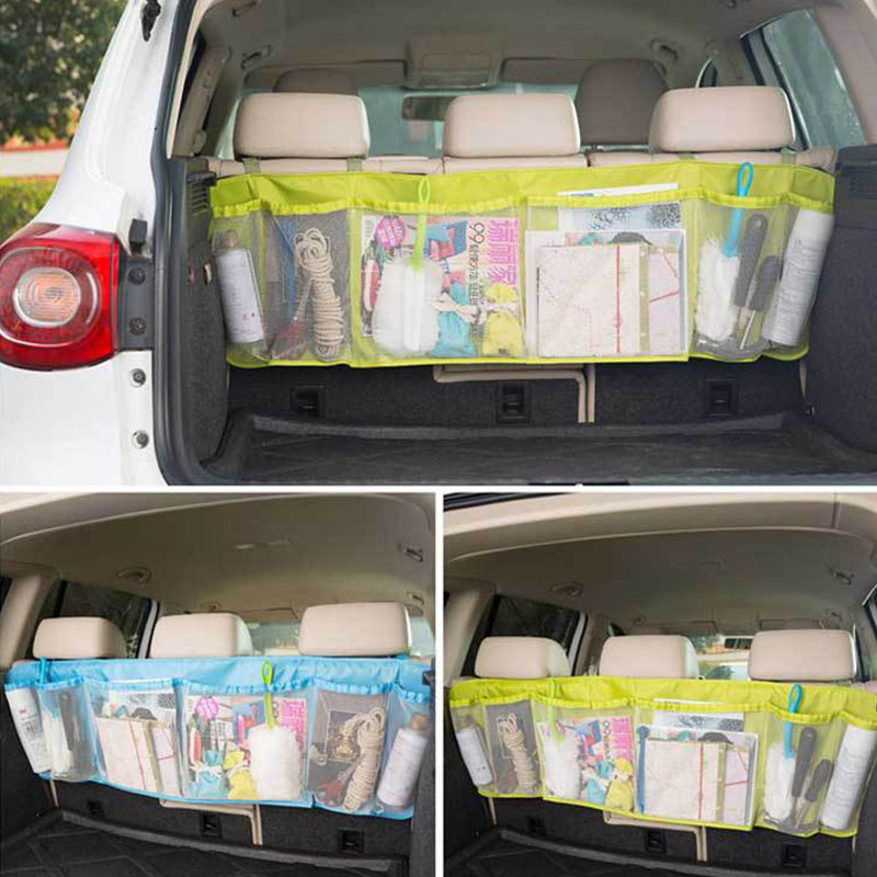 Backseat Storage Bag Portable Multi-use Adjustable Automobile Back Car Trunk Organizer High Capacity Oxford 1Pcs