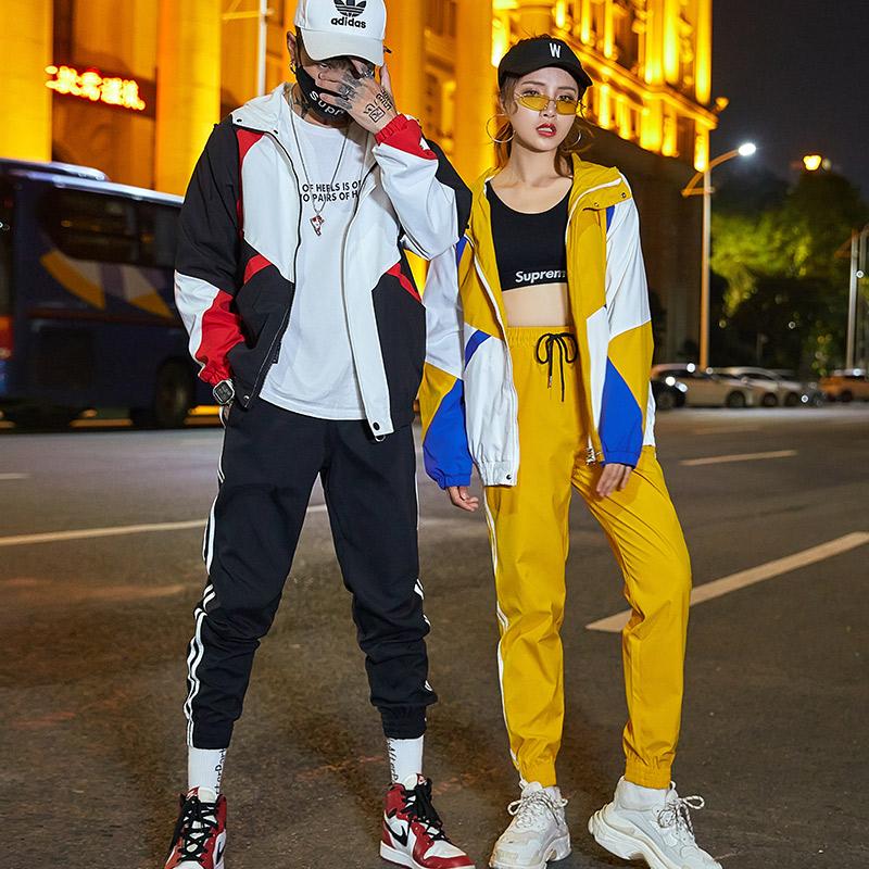 Men's Jackets 2021 Japanese Streetwear Sets Sportswear Tracksuit Men Patchwork Hip Hop Jacket Sweatpants Joggers Suits