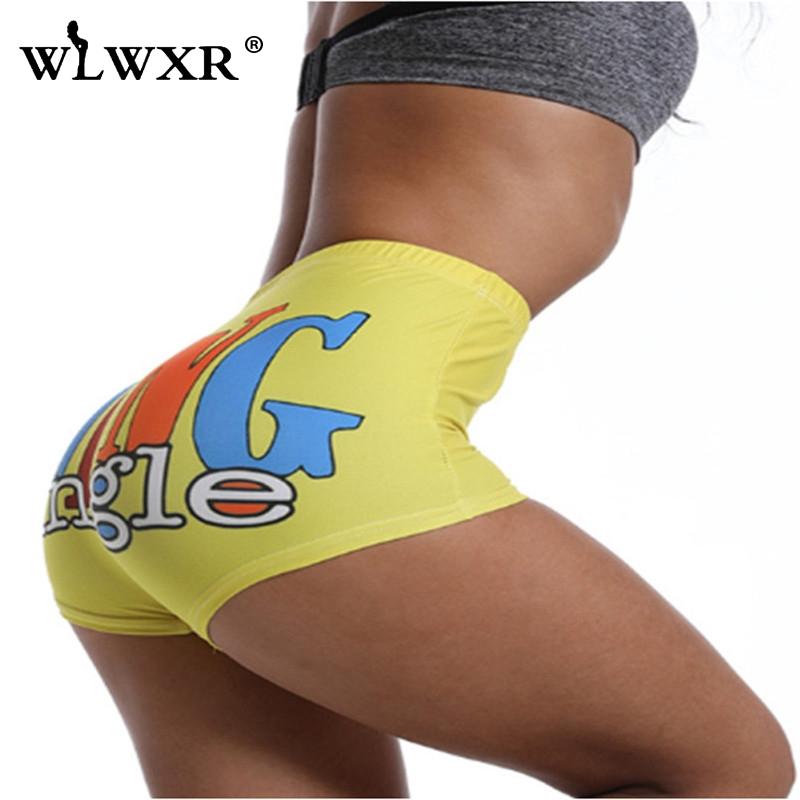 Print Summer Sweat Biker Shorts Women Fitness High Waist Candy Female Sexy Bodycon Gushers Snack Booty 2021 Women's
