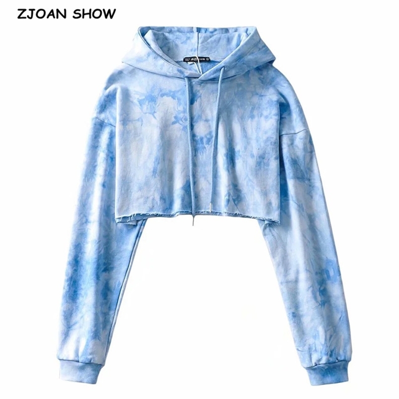 Autumn Rendering color Tie-die Long Sleeve Hoodies Cropped Hooded Sweatshirt Women High Waist Casual Jumper Short Sweats 210429, Sky blue
Autumn Rendering color Tie-die Long Sleeve Hoodies Cropped Hooded Sweatshirt Women High Waist Casual Jumper Short Sweats 210429, Sky blue