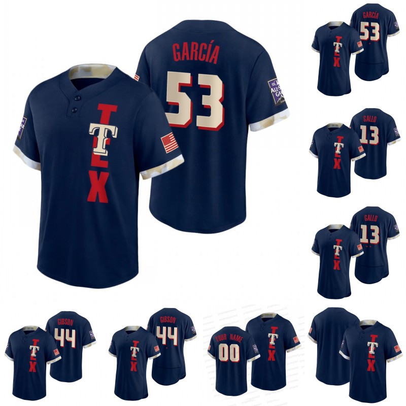 Texas 2021 All-star Jersey Adolis Garcia Joey Gallo Kyle Gibson Isiah Kiner-Falefa Andy Ibanez Charlie Culberson Dennis Santana Spencer Patt, Blue;black
Texas 2021 All-star Jersey Adolis Garcia Joey Gallo Kyle Gibson Isiah Kiner-Falefa Andy Ibanez Charlie Culberson Dennis Santana Spencer Patt, Blue;black