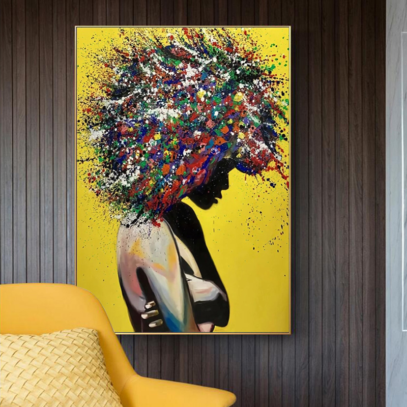 Graffiti Art Canvas Painting Colorful Girl Poster Print Wall Pictures For Living Room Vintage Art Pictures Decoration Art