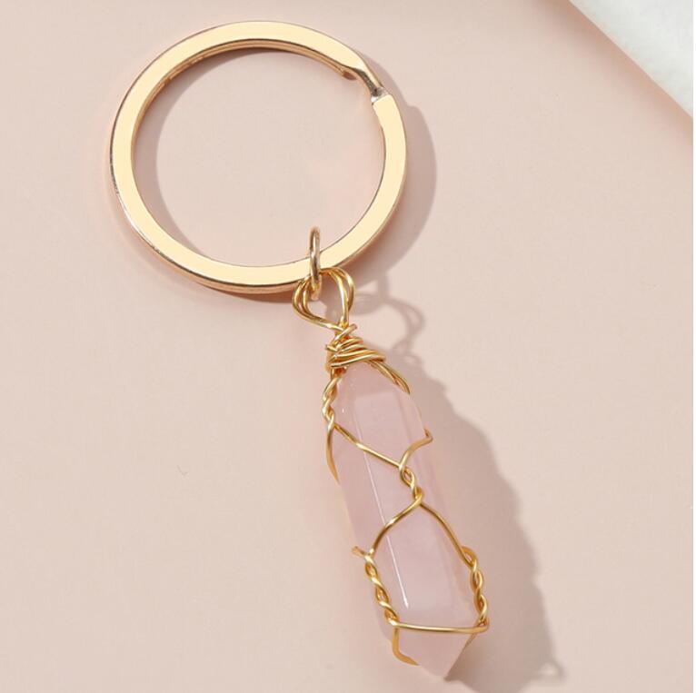 New Design Keychain Colorful Natural Stone Key Chains Wire Wrap Stone Key Ring For Women Men Handbag Accessorie Handmade Jewelry
New Design Keychain Colorful Natural Stone Key Chains Wire Wrap Stone Key Ring For Women Men Handbag Accessorie Handmade Jewelry