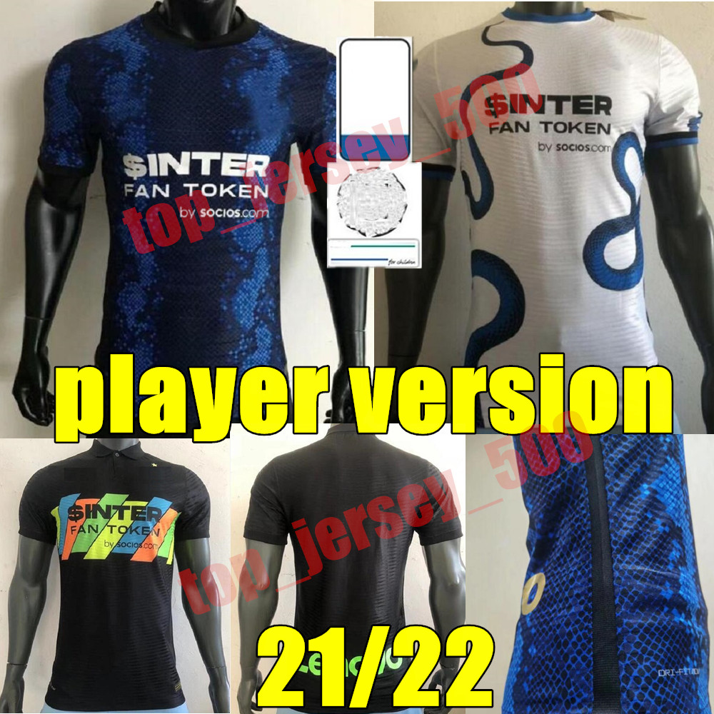 Inter Milán 21 22 Soccer Jersey Player Versión Dzeko Vidal Barella Lautaro Eriksen Alexis Calhanoglu PERISIC 2021 2022 Tercera camisa de fútbol Hombres Juego Uniformes, Away+champion patch
Inter Milán 21 22 Soccer Jersey Player Versión Dzeko Vidal Barella Lautaro Eriksen Alexis Calhanoglu PERISIC 2021 2022 Tercera camisa de fútbol Hombres Juego Uniformes, Away+champion patch