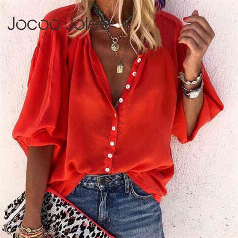 Jocoo Jolee Summer Tops and Blouses Casual Solid Plus Size Loose Shirt Vintage Button Tunic Women's Clothing blusas mujer 210518, Green
Jocoo Jolee Summer Tops and Blouses Casual Solid Plus Size Loose Shirt Vintage Button Tunic Women's Clothing blusas mujer 210518, Green