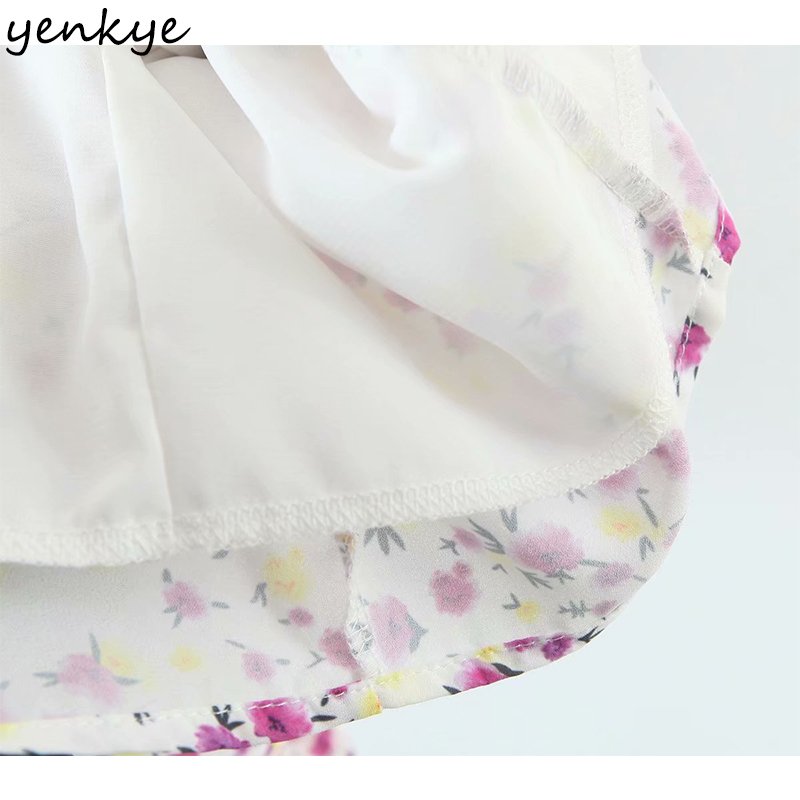Vintage Prairie Chic Floral Print Dress Women Sexy Square Neck Short Sleeve Holiday Summer Female A-line Mini Robe 210430