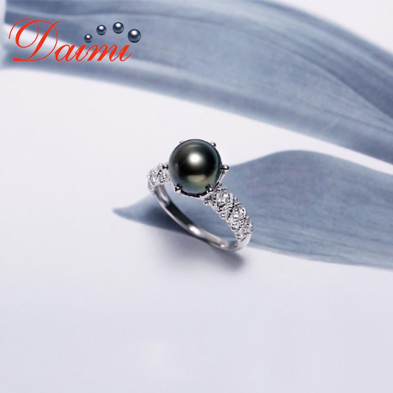 Cluster Rings DAIMI Black Pearl Ring 8-9mm Tahitian With 925 Sterling Silver Stylish Ring, Gift For Women, Golden;silver
Cluster Rings DAIMI Black Pearl Ring 8-9mm Tahitian With 925 Sterling Silver Stylish Ring, Gift For Women, Golden;silver