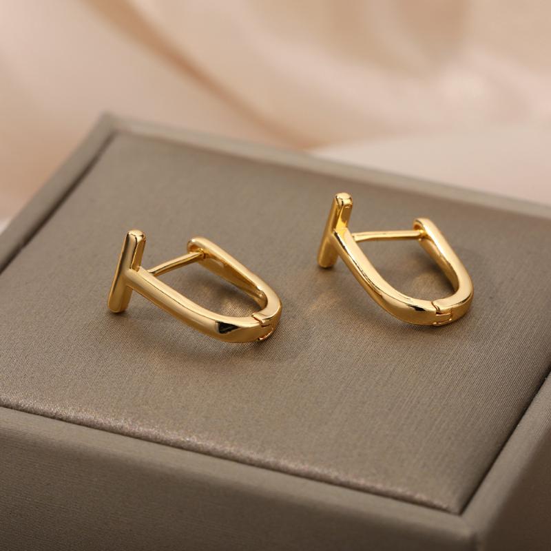 Stud Stainless Steel T-Shaped Earrings For Women Gold Sliver Color Hoop Piercing Ear Korean Fashion Jewelry 2021 Gift, Golden;silver
Stud Stainless Steel T-Shaped Earrings For Women Gold Sliver Color Hoop Piercing Ear Korean Fashion Jewelry 2021 Gift, Golden;silver