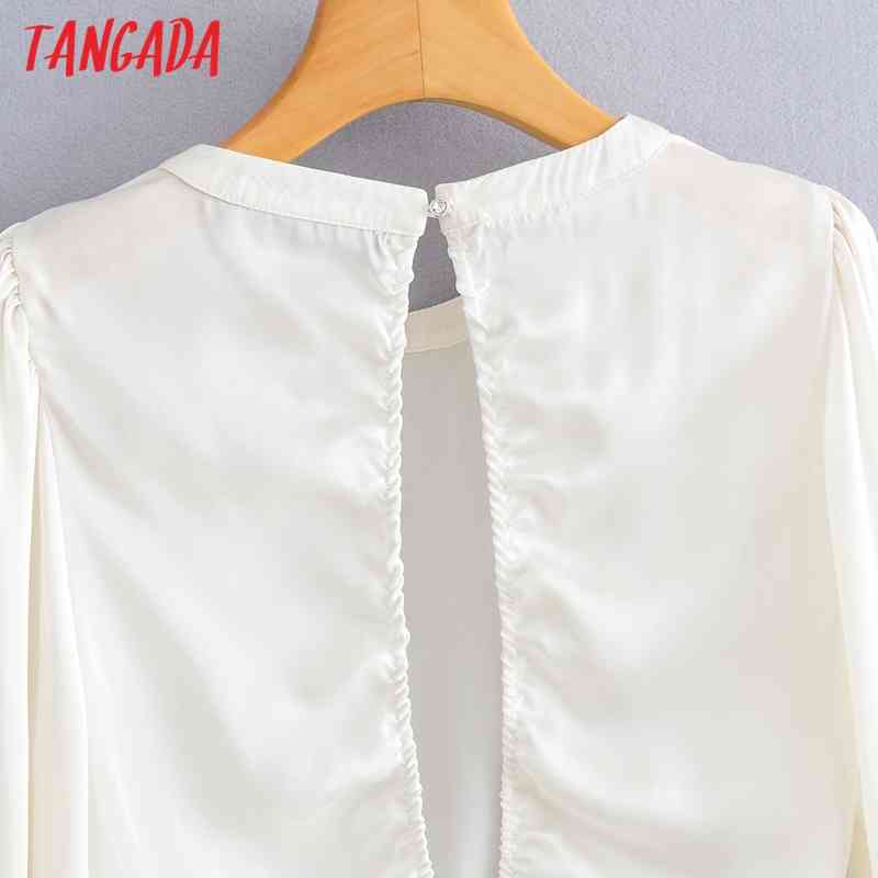 Women Retro Satin Crop Backless Long Sleeve Summer Chic Female Sexy Slim Shirt Tops YI11 210416