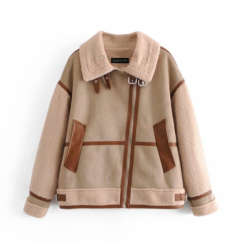 Winter Women Keep Warm Splicing zipper Overcoat Female Fashion Simplicity Long Sleeve Lapel Coat 210520, As picture
Winter Women Keep Warm Splicing zipper Overcoat Female Fashion Simplicity Long Sleeve Lapel Coat 210520, As picture