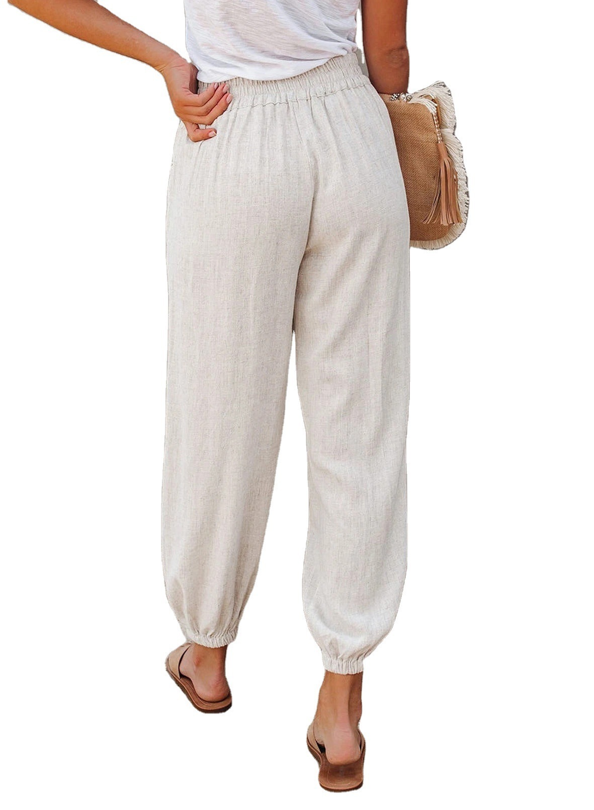 Sweatpants Women Baggy Gray Sports Pants Joggers Pencil Oversized Streetwear Elastic High Waisted Trousers Ladies Thin 210522