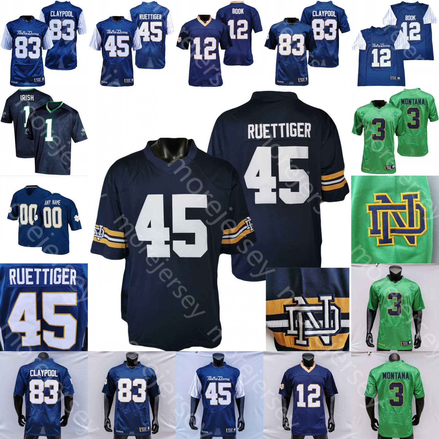 

Fighting Irish Football Jersey NCAA College Joe Montana Rudy Ruettiger Claypool Williams Tyree Mayer Jack Coan Kevin Austin Jr. Isaiah Foskey Hamilton Lewis, Navy v