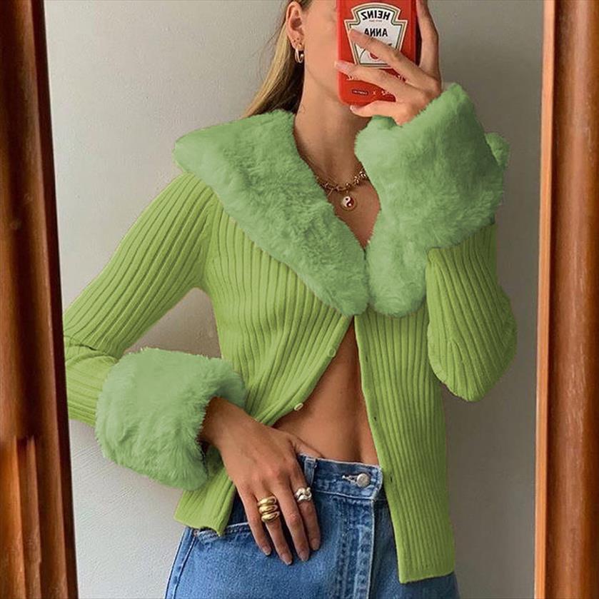 ribbed knitted ladies cardigans with womens sweater fur trim collar long sleeve slim autumn winter jumpers women knitwear y2k, White;black
ribbed knitted ladies cardigans with womens sweater fur trim collar long sleeve slim autumn winter jumpers women knitwear y2k, White;black