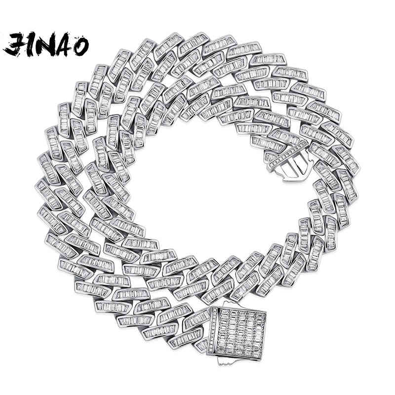 JINAO 18mm Baguette Prong Cuban Link Necklace AAA+ CZ Iced Out Chain Hip Hop Fashion Luxury Bling White Gold Chain For Gift X0509
JINAO 18mm Baguette Prong Cuban Link Necklace AAA+ CZ Iced Out Chain Hip Hop Fashion Luxury Bling White Gold Chain For Gift X0509