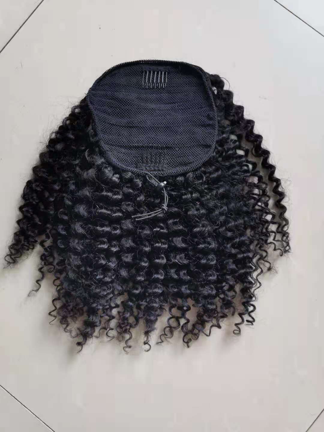 Premium kinky coily brazilian hair sleek ponytail natural hair queen with drawstring two combs soft and comfortable