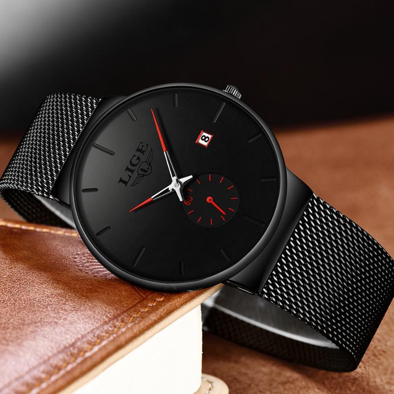 Wristwatches Relogio Masculino LIGE Mens Watches Top Quartz Watch Men Fashion Red Pointer Mesh Steel Date Waterproof Sport, Black blue
Wristwatches Relogio Masculino LIGE Mens Watches Top Quartz Watch Men Fashion Red Pointer Mesh Steel Date Waterproof Sport, Black blue