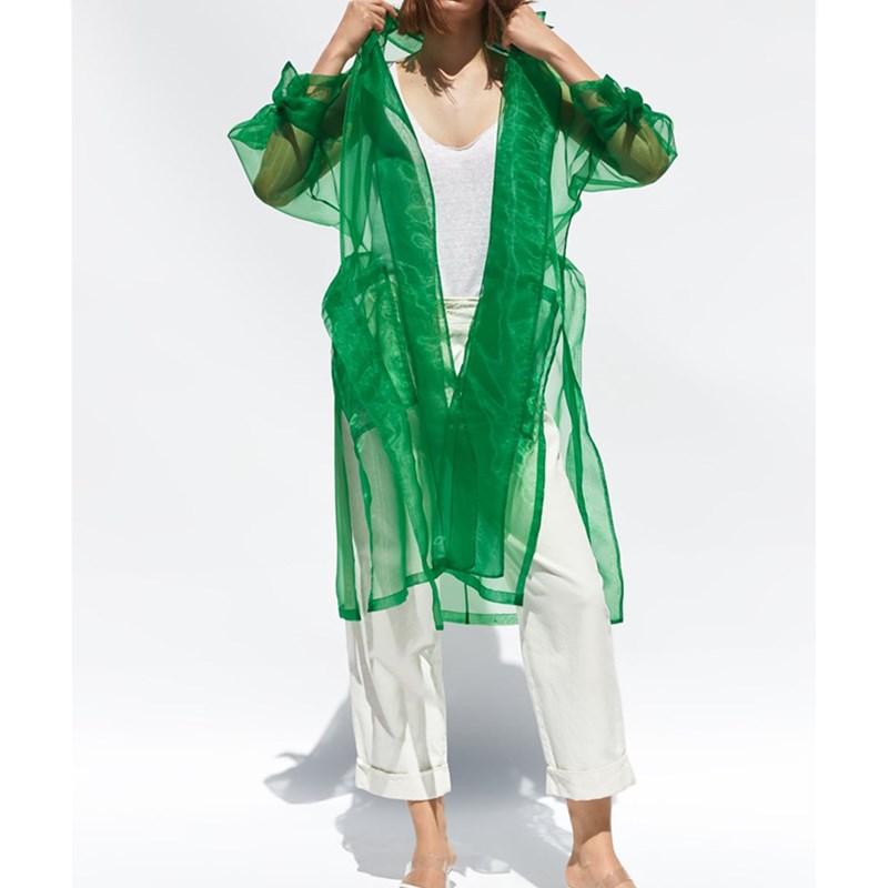 Women' Trench Coats Chic Women Green Organza Outwear 2021 Autumn Ladies Transparent Summer Long Sunscreen Coat
Women' Trench Coats Chic Women Green Organza Outwear 2021 Autumn Ladies Transparent Summer Long Sunscreen Coat