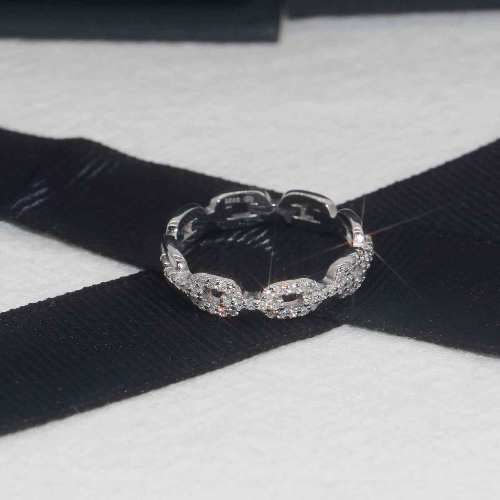 Bx Hefang Jewelry S925 Sterling Silver Ring Xs Chain Zhou Yutong Same Men's and Women's Tanabata Gift Trend