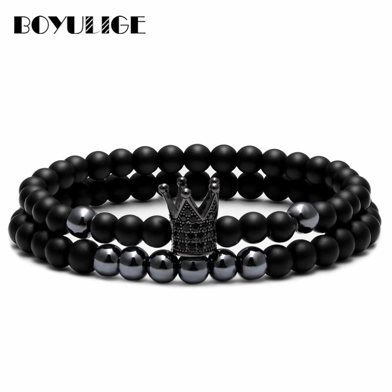 Charm Crown Crystal Bracelet Couple Bracelets For Women Jewelry 6mm Natural Stone Gold Silver Men Gift Pulseira Hombres Beaded, Strands, Black
Charm Crown Crystal Bracelet Couple Bracelets For Women Jewelry 6mm Natural Stone Gold Silver Men Gift Pulseira Hombres Beaded, Strands, Black