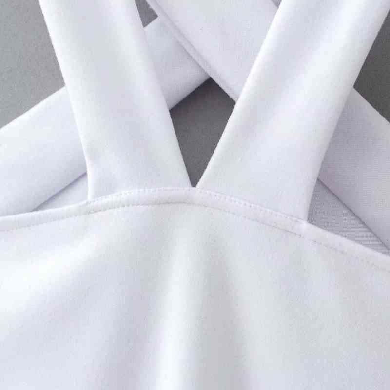 Sexy women elegant crop white playduits summer fashion ladies vintage bomb slim playsuit female rompers girls chic 210430