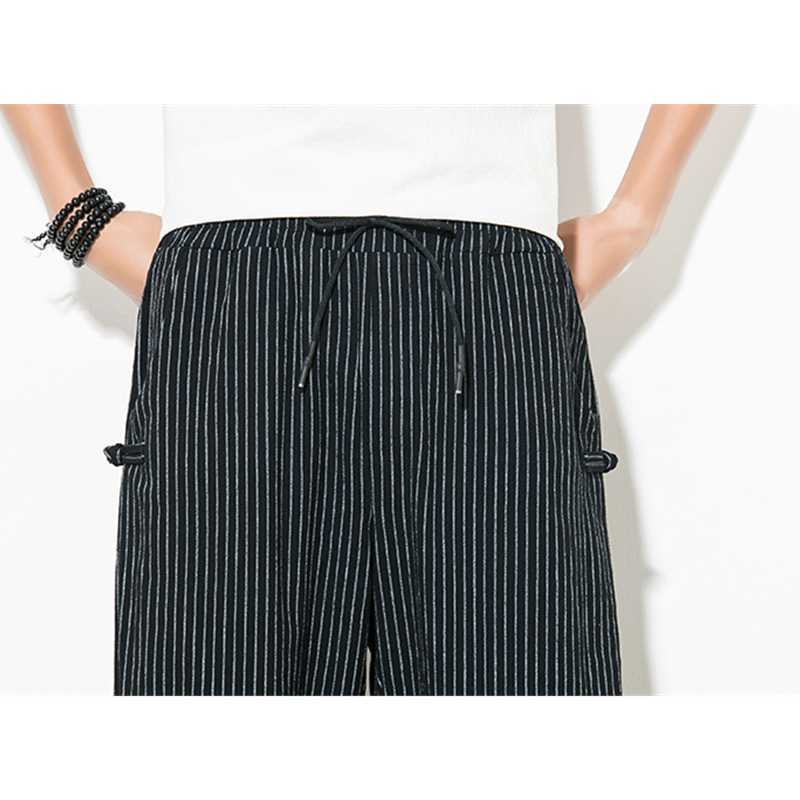 BOLUBAO Summer Men Pants Harem Loose Linen Thin Striped Jogger Sweatpants Breathable Plus Size Casual Harem Pants Male 210930