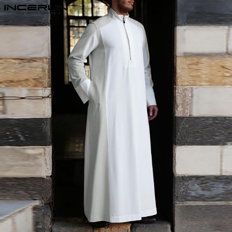 Ethnic Clothing Leisure Patchwork Jubba Thobe Mens Robes Long Sleeve Stand Collar Muslim Kaftan Robe Man Zipper Islamic Arabic INCERUN
Ethnic Clothing Leisure Patchwork Jubba Thobe Mens Robes Long Sleeve Stand Collar Muslim Kaftan Robe Man Zipper Islamic Arabic INCERUN