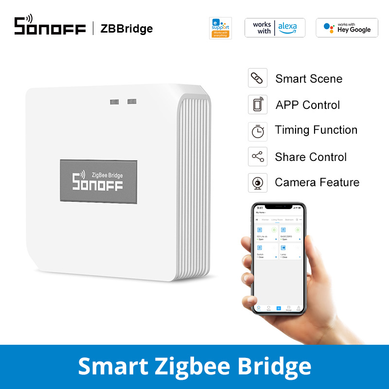 Sonoff ZB Bridge remotely control ZigBee and Wi-Fi devices on eWeLink APP Works with SNZB series
Sonoff ZB Bridge remotely control ZigBee and Wi-Fi devices on eWeLink APP Works with SNZB series