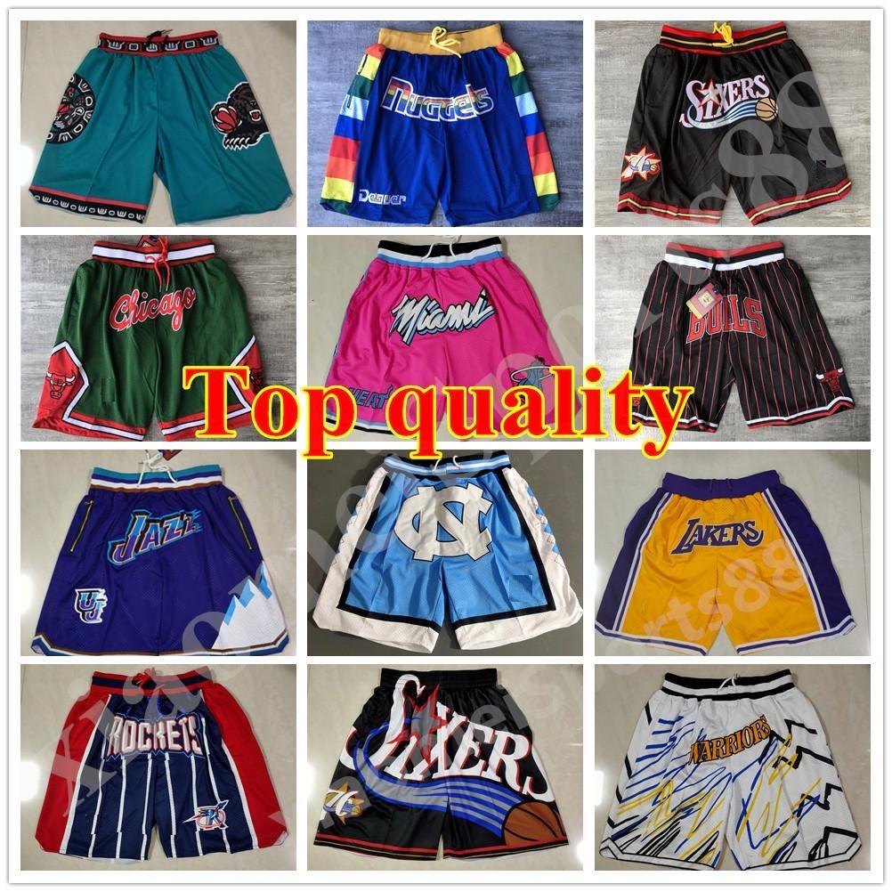 2021 Team Basketball Short Just Don Sport Shorts Hip Pop Pant With Pocket Zipper Sweatpants Blue White Black Red Pink Mens Stitched Good 02