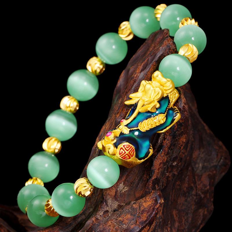 Feng Shui Gold 3D Hard Temperature Discoloration Pxiu Lucky Bracelet For Women Stone Beaded Pretty Jewelry J2736 Beaded, Strands, Black 
Feng Shui Gold 3D Hard Temperature Discoloration Pxiu Lucky Bracelet For Women Stone Beaded Pretty Jewelry J2736 Beaded, Strands, Black
