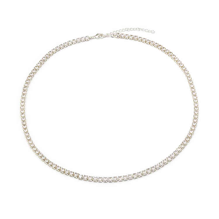 High Quality Cz Cubic Zirconia Choker Necklace Women 2Mm m 5Mm Sier 18K Gold Plated Thin Diamond Chain Tennis Necklace220a