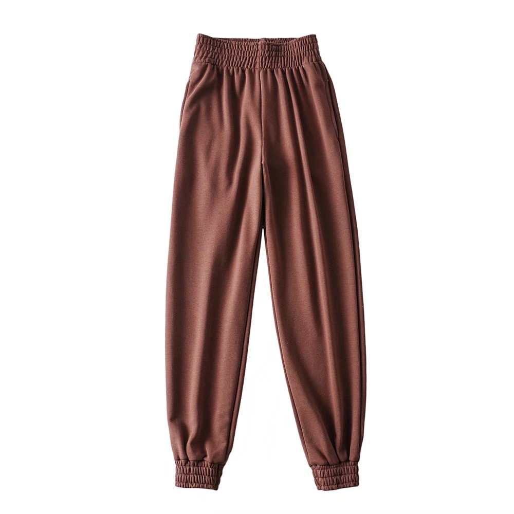 High Waist Loose Wide Cargo Sports Pants Elastic Cuff Casual Sport Trousers Women Joggers Streetwear Leisure 210429