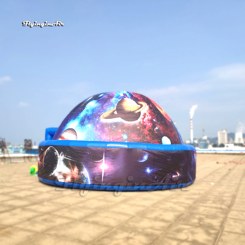 Space Themed Inflatable Tent 10m Planetarium Air Blow Up Dome Igloo With Planets Printed For Exhibition And Party Event