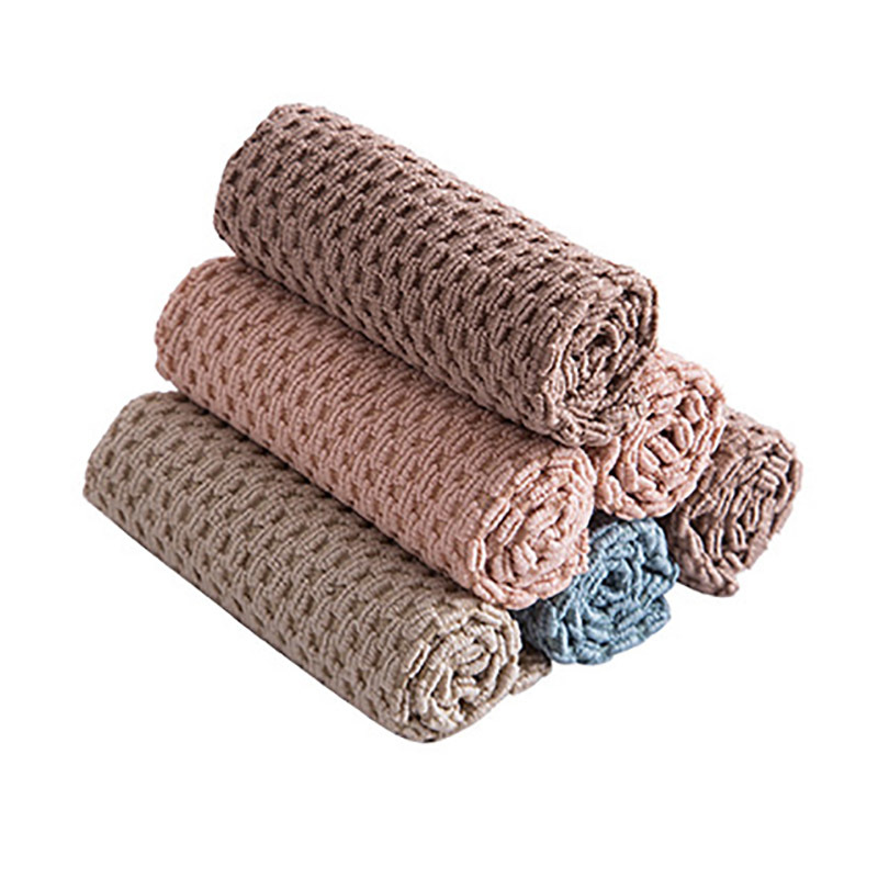 1Pcs Kitchen Supplies Cleaning Towel Home Washing Dish 4Color Anti-grease Cloth Super Absorbent Wiping Rags Multifunctional