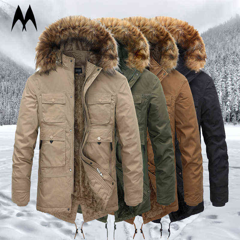 Winter Fleece Parka Coat Men Thick Fur Collar Coats 2021 Fashion Mid Length Outwear Multi Pocket Warm Parkas Mens Clothing Y1103, Jks6802black
Winter Fleece Parka Coat Men Thick Fur Collar Coats 2021 Fashion Mid Length Outwear Multi Pocket Warm Parkas Mens Clothing Y1103, Jks6802black
