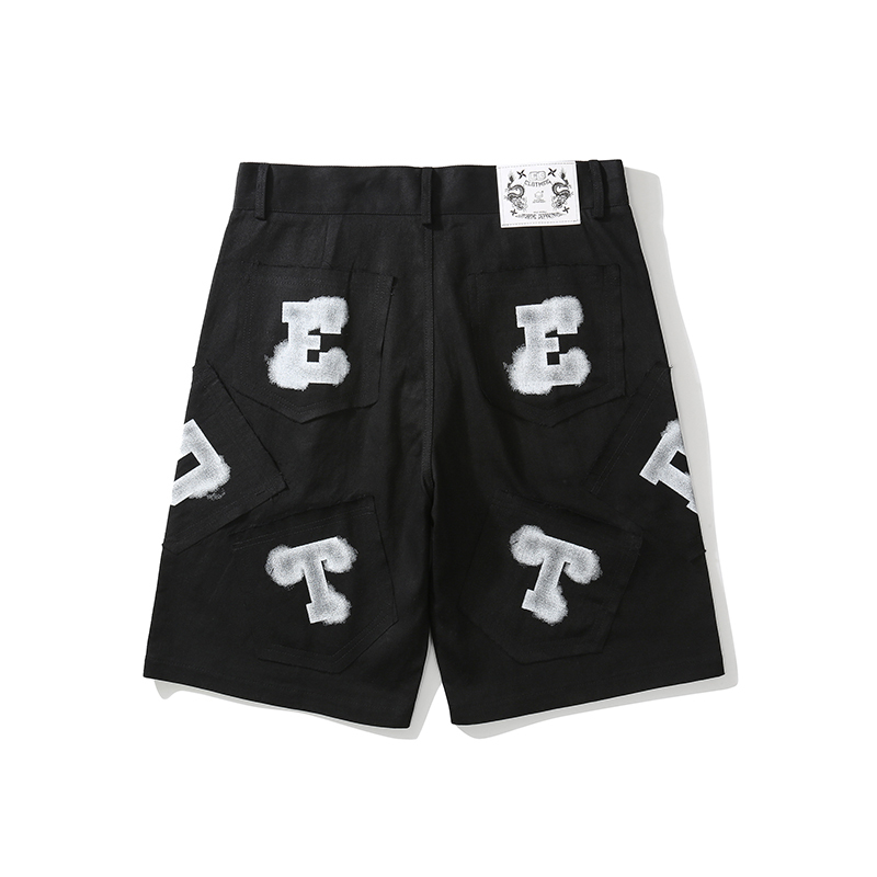 Hip Hop Letter Print Straight Summer Jeans Shorts for Men Ripped Washed Oversize Casual Denim Five Point Pants, Black
Hip Hop Letter Print Straight Summer Jeans Shorts for Men Ripped Washed Oversize Casual Denim Five Point Pants, Black