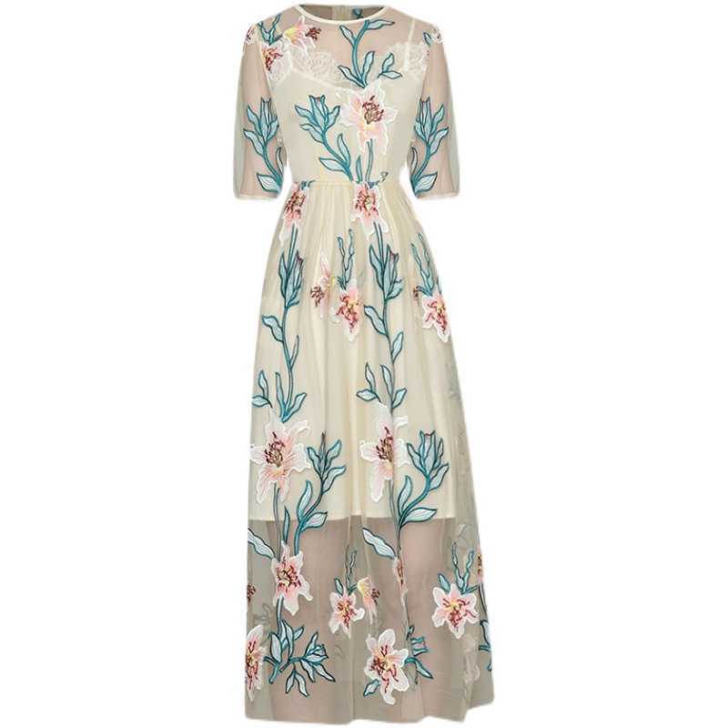 EXCELLENT QUALITY Fashion Designer Runway Stunning Embroidery Gauze Dress 210526, Apricot
EXCELLENT QUALITY Fashion Designer Runway Stunning Embroidery Gauze Dress 210526, Apricot