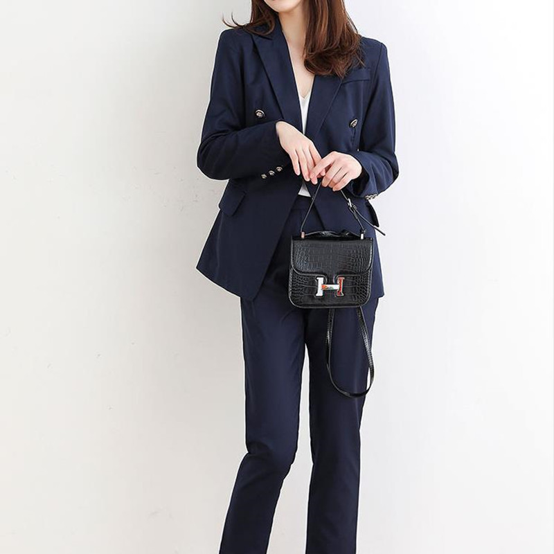 Fashion Female Blazer Pants Suit OL Elegant Business Wear Blazers + Suits 2 Piece Set Women Clothing 210421