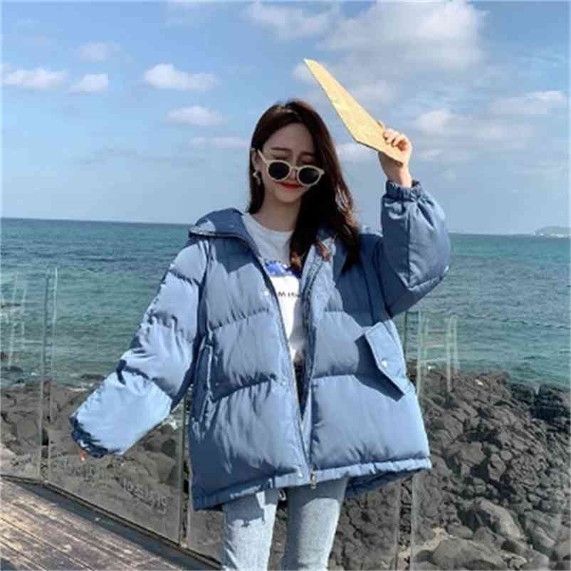 Women Fashion 7 Colors Winter Hooded Puffer Jacket Korean Female Loose Long Sleeve Coat Harajuku Warm Oversize Parkas 210517, Black 
Women Fashion 7 Colors Winter Hooded Puffer Jacket Korean Female Loose Long Sleeve Coat Harajuku Warm Oversize Parkas 210517, Black