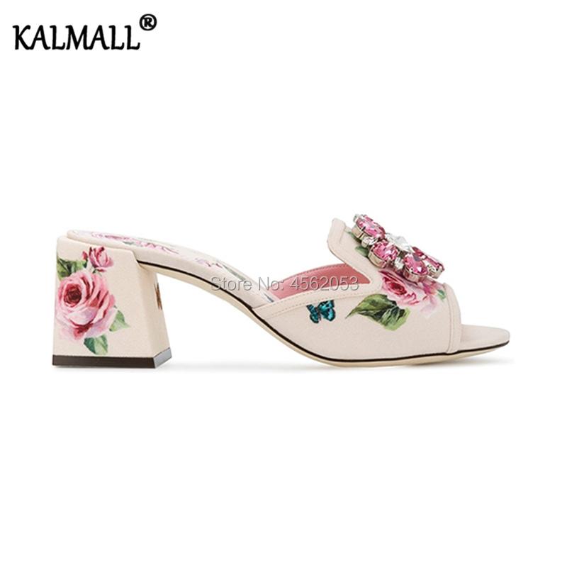 Slippers KALMALL Bling Gemstone Mules Shoes Women Sexy Open Toe Chunky High Heels Summer Slides Rose Print White Leather Crystal, Black
Slippers KALMALL Bling Gemstone Mules Shoes Women Sexy Open Toe Chunky High Heels Summer Slides Rose Print White Leather Crystal, Black