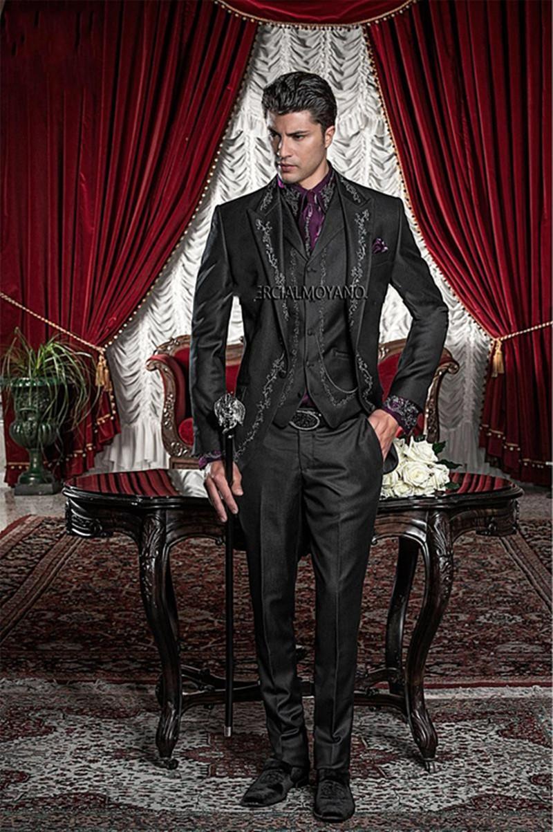 Men's Suits & Blazers Style Black Silver Gray Embroidery Groom Tuxedos Groomsmen Wedding Prom Bridegroom (Jacket+Pants+Vest) 018, Same as image
Men's Suits & Blazers Style Black Silver Gray Embroidery Groom Tuxedos Groomsmen Wedding Prom Bridegroom (Jacket+Pants+Vest) 018, Same as image