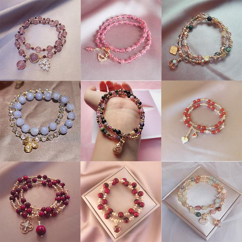 Beaded, Strands Korea Exquisite Multi-circle Natural Stone Crystal Bracelet Strawberry Pearl Love Vanves Girlfriend Bangles
Beaded, Strands Korea Exquisite Multi-circle Natural Stone Crystal Bracelet Strawberry Pearl Love Vanves Girlfriend Bangles