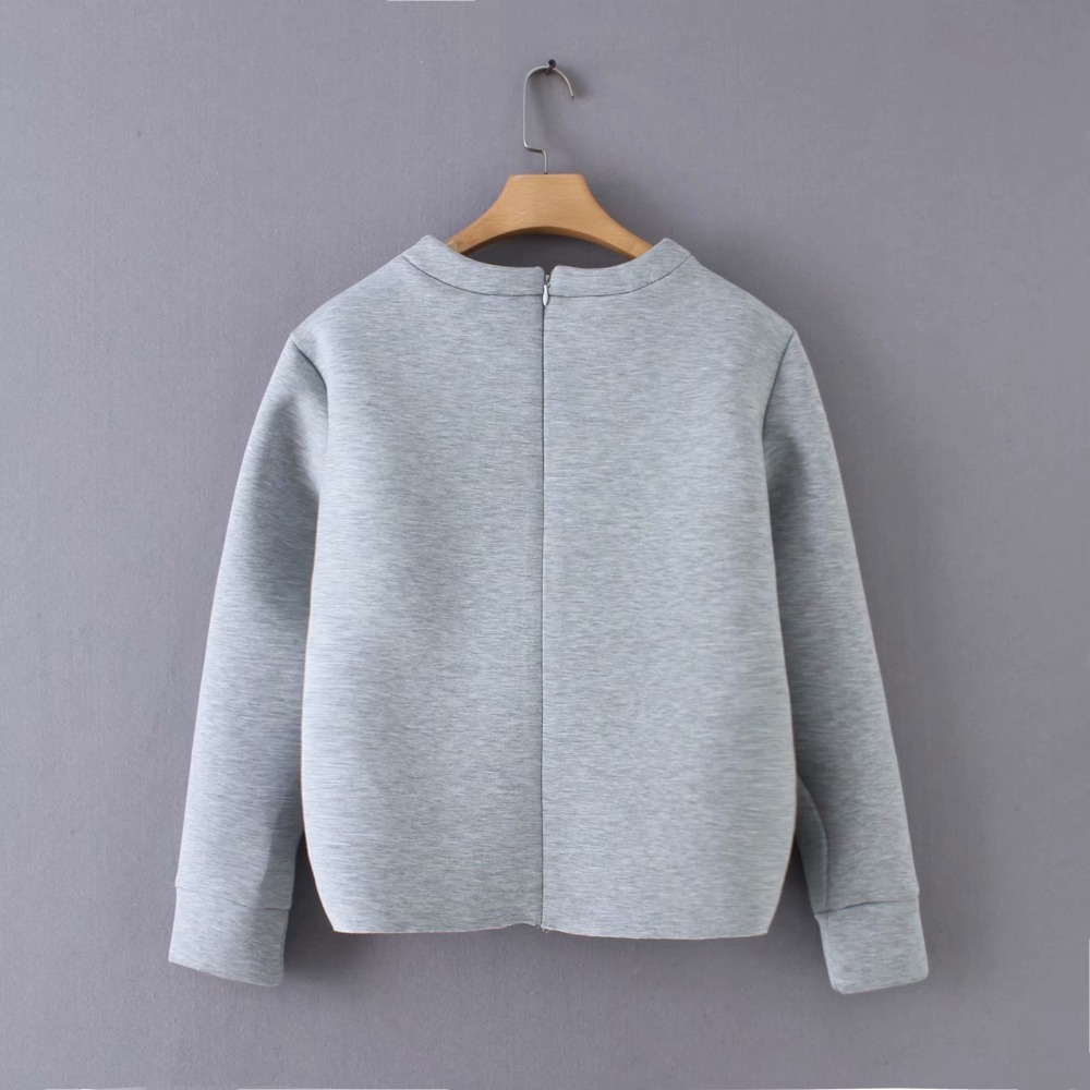 Autumn Winter Women Cotton Gray Sweatshirts Female Heart Deisgn Fashion Pullover Jacket Womens Long Sleeve Tops Clothes 210421