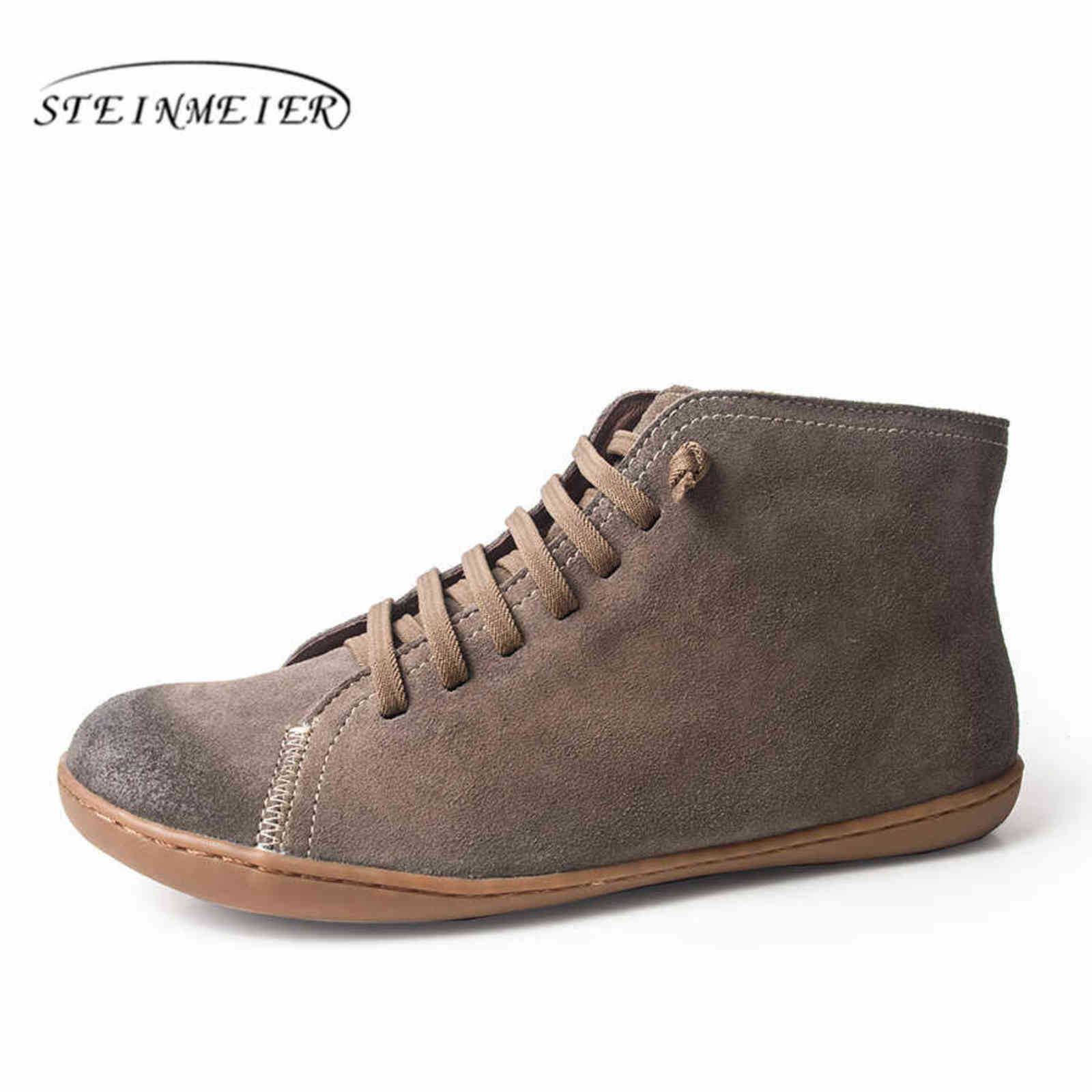 Women autumn ankle winter Boots barefoot ballerina leather casual Comfortable quality soft handmade Shoes boots with fur 211105