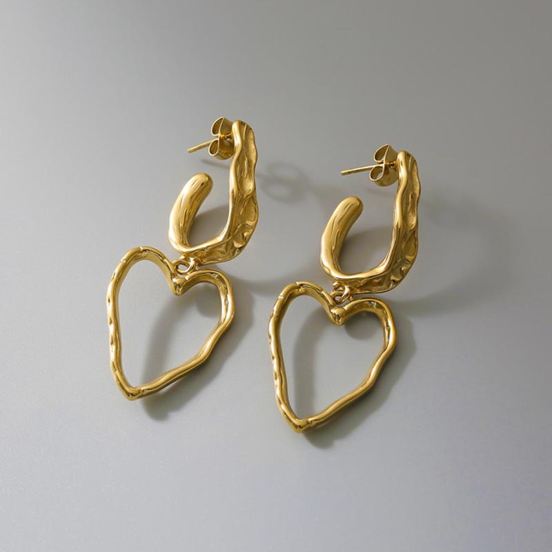 Dangle & Chandelier Colorfast Retro Irregular Heart Pendant Stainless Steel Earrings Gold Simple Jewelry Brincos 2021 Trendy Christmas Acces
Dangle & Chandelier Colorfast Retro Irregular Heart Pendant Stainless Steel Earrings Gold Simple Jewelry Brincos 2021 Trendy Christmas Acces