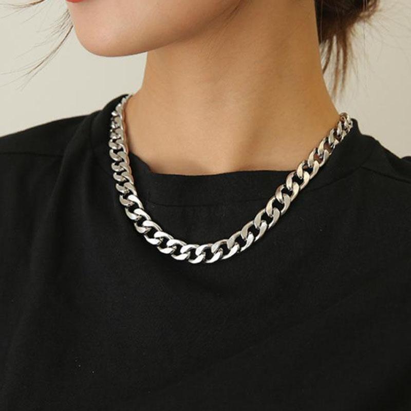 Chains Stainless Steel Chain Necklace Long Hip Hop Cuban On The Neck Fashion Jewelry For Women Men Accessories Friends Gift, Silver 
Chains Stainless Steel Chain Necklace Long Hip Hop Cuban On The Neck Fashion Jewelry For Women Men Accessories Friends Gift, Silver