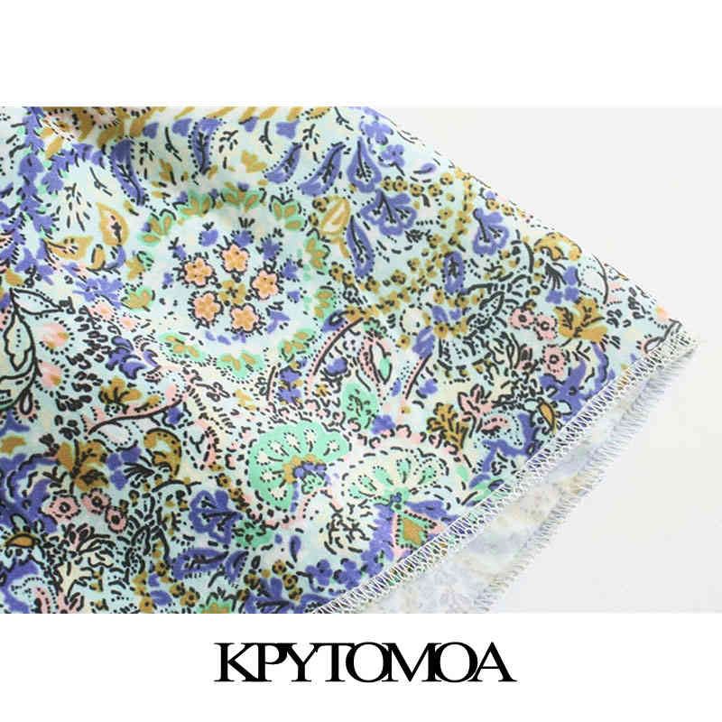 Women Chic Fashion Paisley Print Ruffled Mini Dress V Neck Three Quarter Sleeve Female Dresses Vestidos 210420