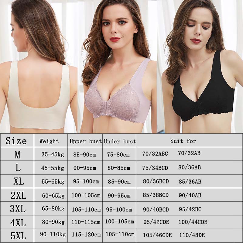 Jerrinut Plus Size Bras For Women Underwear Seamless Bra Push up Brassiere Lingerie Front Closure Bralette 3XL 4XL 5XL BH, Red;black
Jerrinut Plus Size Bras For Women Underwear Seamless Bra Push up Brassiere Lingerie Front Closure Bralette 3XL 4XL 5XL BH, Red;black